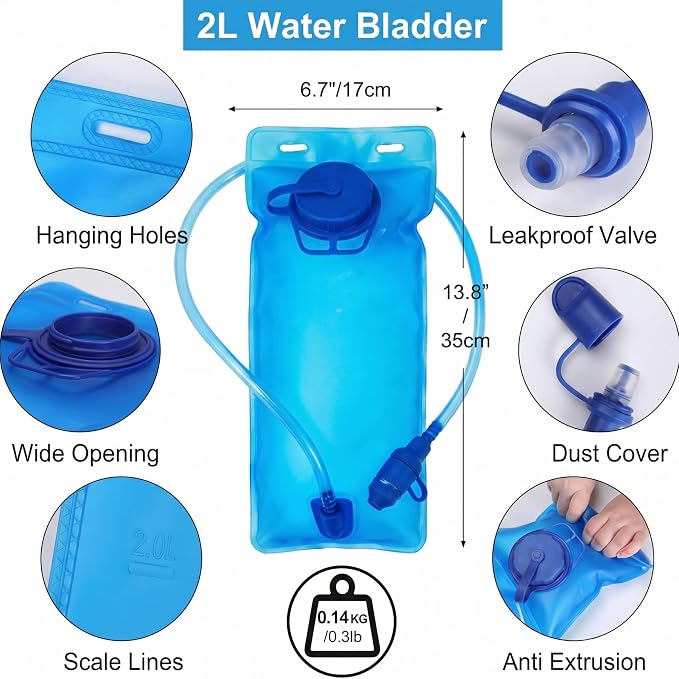 Hydration Vest Backpack with 2L Water Bladder, Lightweight Breathable Run Pack for Cycling Hiking Climbing Running