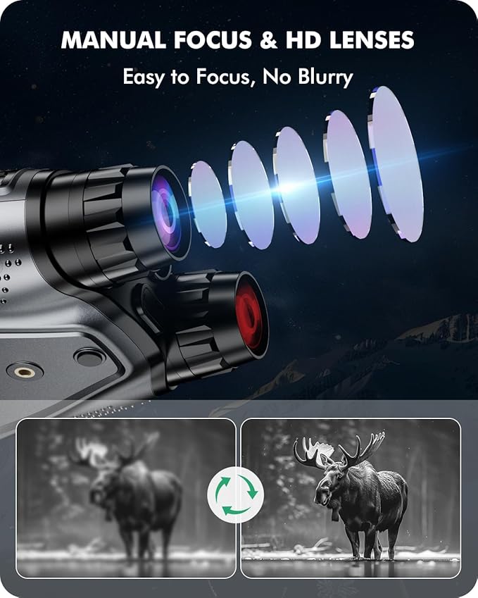Night Vision Goggles, 4K Night Vision Binoculars, 4" HD Screen Binoculars, 10X Digital NightVision for Adults, 4000mAh Battery Gray, 9 Gear Infrared with 32GB TF Card