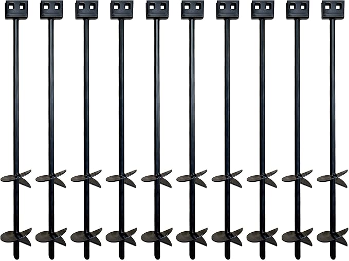 3/4" x 30" Mobile Home Double Disk Earth Auger Anchor, Heavy Duty Steel - RV, Camping, Tents, Trampolines, Deer Stands (10 Pack)