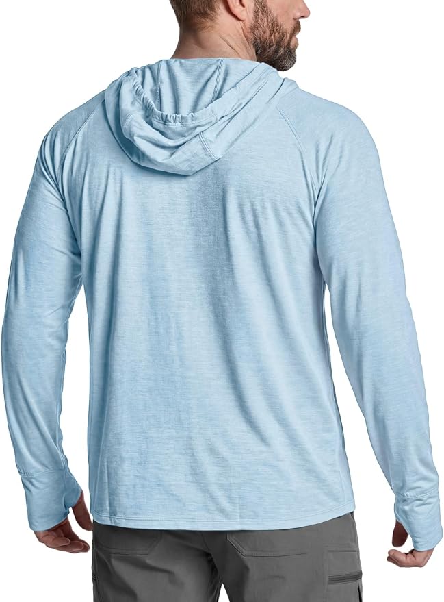 CQR Men's UPF 50+ Sun Protection Long Sleeve Quick Dry Athletic Shirts, Stretch Running Workout Hiking T-Shirts