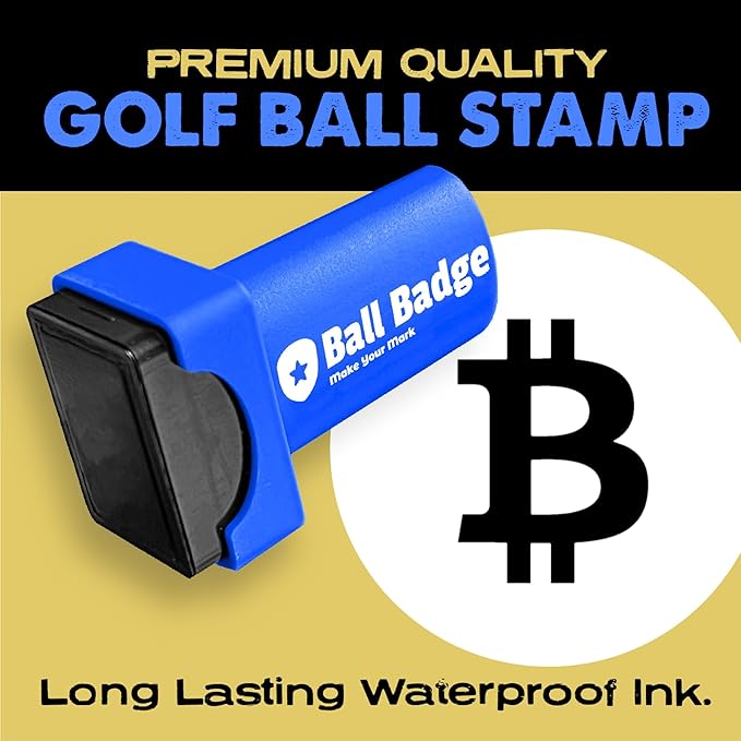 Bitcoin Golf Ball Marker and Bitcoin Golf Ball Stamp- Bundle