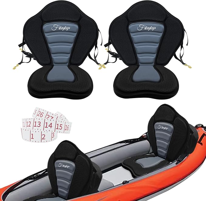 Thickened Kayak Seats - Premium Shockproof Seats with Back Support for Kayaking, Canoeing, Fishing, Paddle Boarding - Comfort, Versatility and Extra Storage