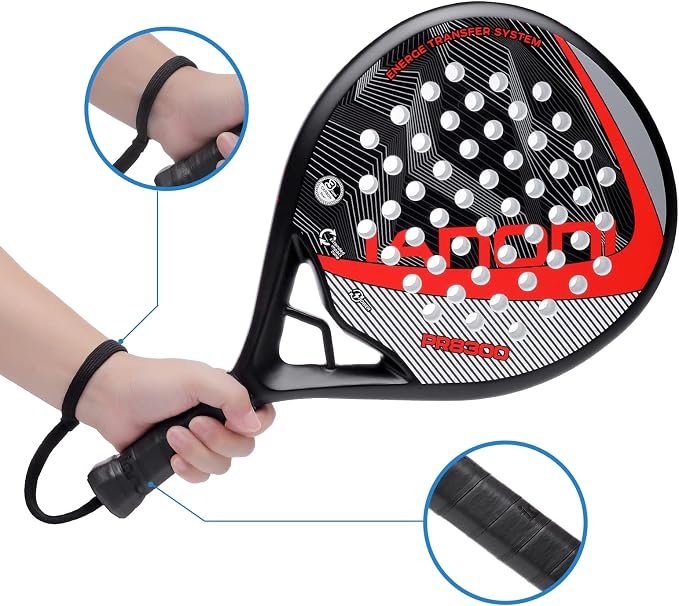 Padel Racket Carbon Fiber Surface with EVA Memory Flex Foam Core Lightweight Padel Racquet
