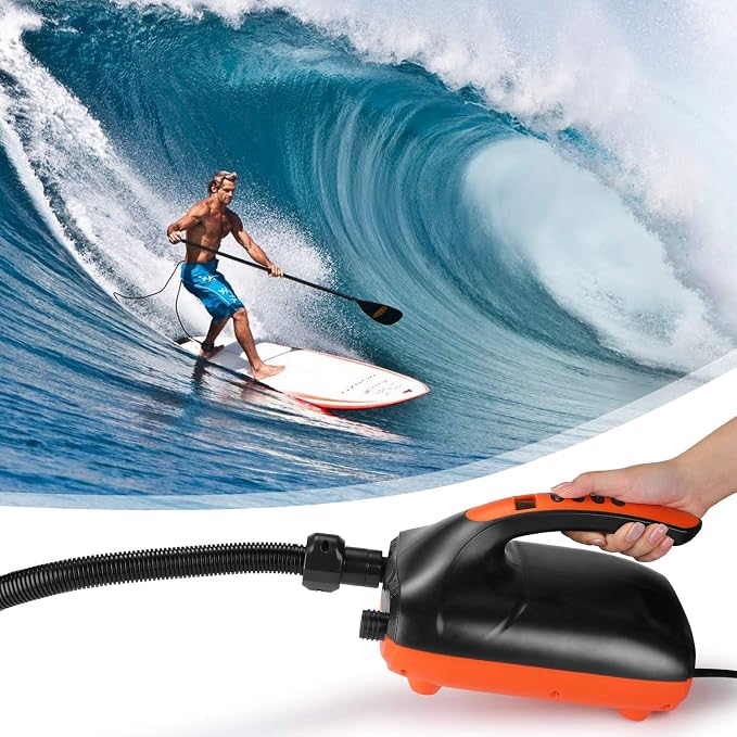 SUP Air Pump, AGPTEK Electric Air Pump 20PSI Digital Paddle Board Pump, Intelligent Dual Stage & Auto-Off Function for Easy Storage, Great for Paddle Boards, Inflatable Boats and Kayaks