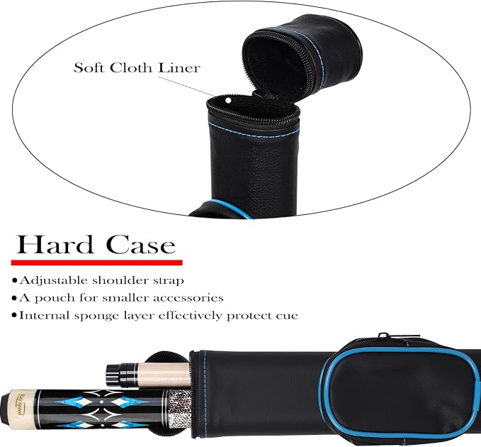 Pool Cue Stick Low Deflection Shaft Billiard Cue Stick with Hard Case 19-20 oz Professional Pool Stick