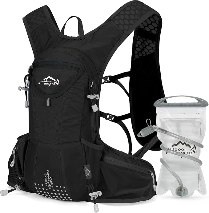 IX INOXTO Hydration Pack Backpack, Lightweight Water Backpack with 2L Hydration Bladder Daypack for Men Women,Running Hydration Vest for Trail Running Hiking Cycling Race Climbing