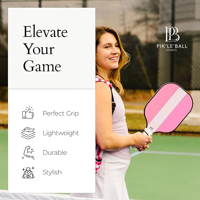 Pik'le'Ball Carbon Fiber Pickleball Paddle – Lightweight, Durable, and Comfortable Pickleball Rackets with a Strong Grip and USAPA Certified – Features a Polypropylene Honeycomb Core