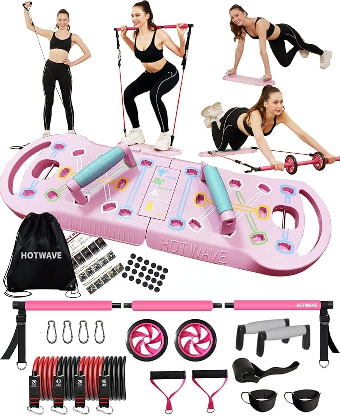 HOTWAVE Push Up Board Fitness, Portable Foldable 20 in 1 Push Up Bar at Home Gym, Pushup Handles for Floor. Professional Strength Training Equipment For Man and Women