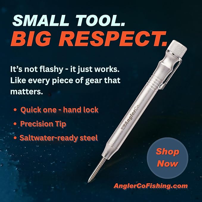 Retractable Fish Venting Tool with Pocket Clip – Durable Barotrauma Release Tool for Saltwater Fishing