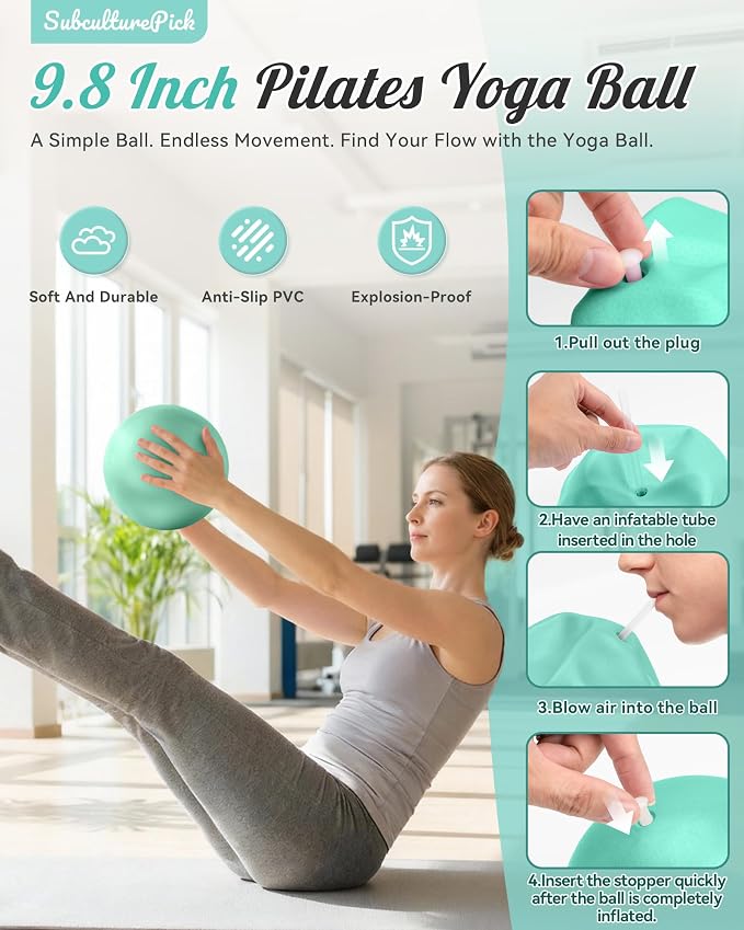 SUBCULTUREPICK Pilates Ring, Silicone Magic Pilates Rings, Lightweight & Durable Flexible Fitness Circle Exercise Equipment for Toning Arms, Thighs,Legs, Core,Yoga & Physical Therapy