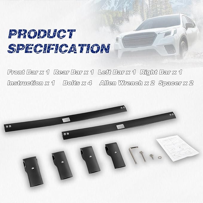 Roof Rack Cross Bars Luggage Carrier Compatible with Subaru Forester 2014-2021, Maximum Load 200 lbs/90 kg, Suitable for roof Bags, roof Boxes, Bike Carriers, and Much More.