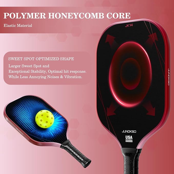 Pickleball Paddles Set of 2 - Composite Carbon Fiber Pickle Ball Paddle - USAPA Approved Pro Pickle Racket - Portable Outdoor Sports Equipment - Men's and Women's Training or Game Gift Set