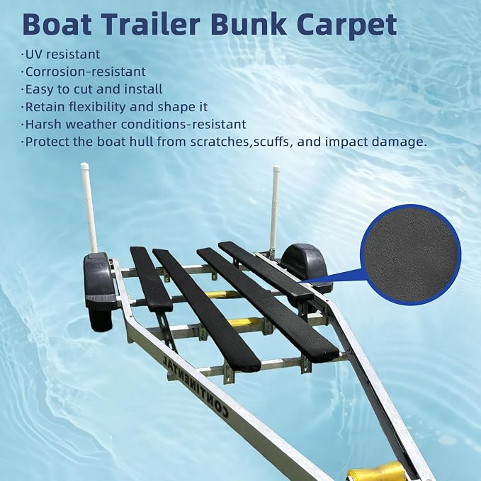 Boat Trailer Bunk Carpet,Marine Carpet Boat Bunk Boards Carpet Replacement, 9/12/16/20/24 inch Trailer Bunker Carpet for Covering Boat Lift Bunks or Runners