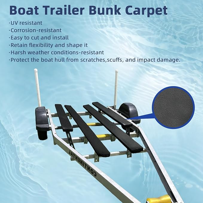 Boat Trailer Bunk Carpet,Marine Carpet Boat Bunk Boards Carpet Replacement, 9/12/16/20/24 inch Trailer Bunker Carpet for Covering Boat Lift Bunks or Runners
