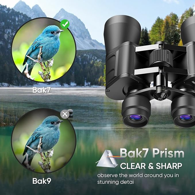 10-30x50 High Power Zoom Binoculars for Adults, Low Light Night Vision/Daily Waterproof / BAK7 Prism/FMC Lens, HD Professional Binoculars for Bird Watching, Hunting, Outdoor, Hiking.