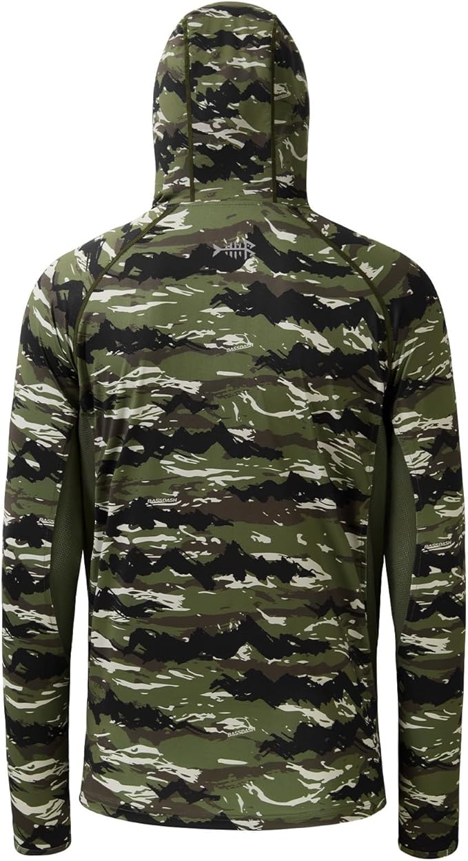 BASSDASH Men's UPF 50+ Camo Long Sleeve Hunting Fishing Hoodie Shirt