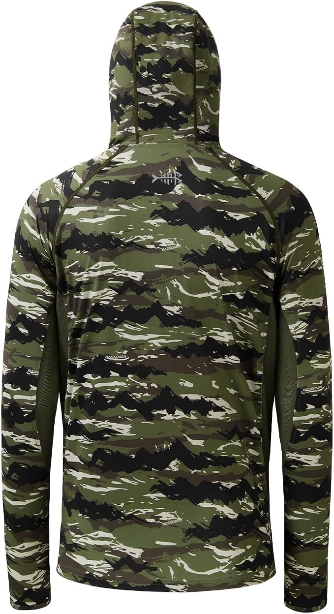 BASSDASH Men's UPF 50+ Camo Long Sleeve Hunting Fishing Hoodie Shirt