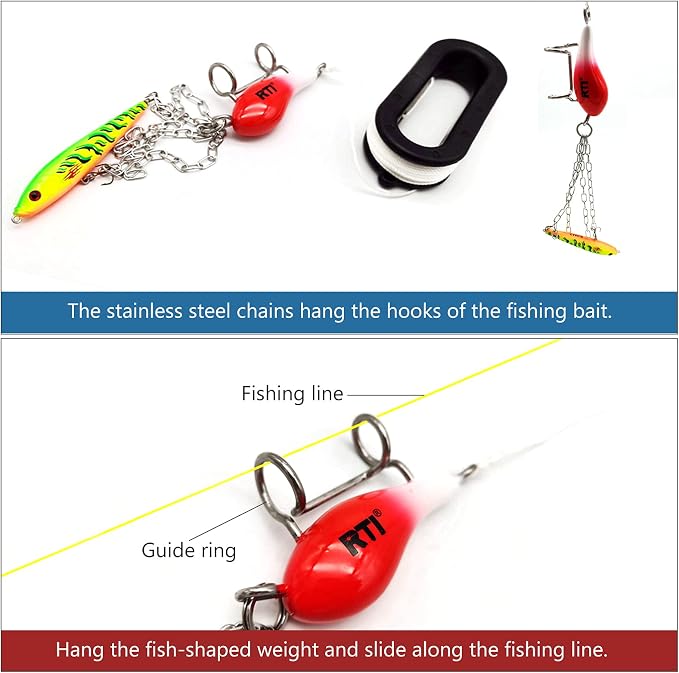 HUIOP Fishing Lure Retriever, Fishing Lure Retriever Bait Saver Retriever Kit Fishing Tackle for Crankbait Spinner Spoon Lures