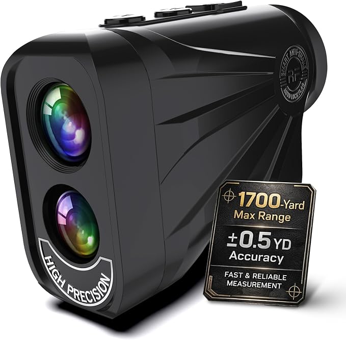 Range Finder Golf 1700 Yards - Golf Rangefinder with Slope, Magnetic Stripe - 6.5X Magnification, Flag Pole Locking Vibration - 0.5 Yard Accuracy Golf Laser Rangefinder, Rechargeable Range Finders