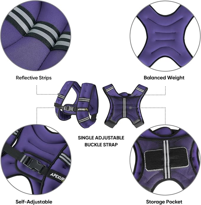 APEXUP Weighted Vest Men Women, Weight Vest for Women Workout Equipment for Strength Training Running