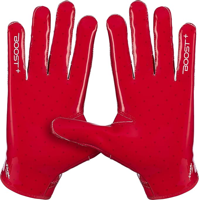 Grip Boost Football Gloves - Solid Stealth 6.0 Boost Plus Sticky Technology - Adult and Youth Football Gloves for Wide Receiver - Men's and Boys Sizes