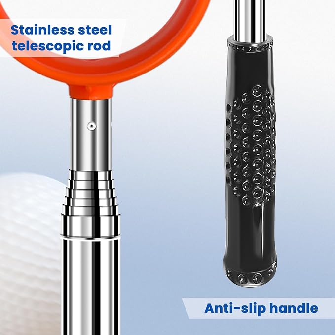 SPEENSUN Golf Ball Retriever, Max 6/9/12/15Ft Lightweight Portable Stainless/Aluminum Alloy Telescopic Golf Ball Grabber for Water, Bushes, Grass and Sand, Golf Accessories Gifts for Men Women