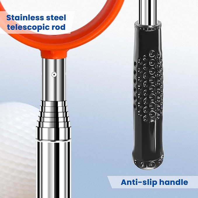 6FT Golf Ball Retriever and 2 Golf Club Brush Bundle Items