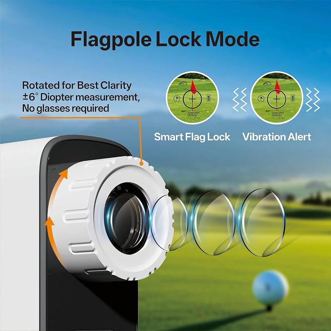 Hiker HK1500 Golf Range Finder, 1500 Yards Electronic Anti-Shake Supported Laser Golf Rangefinder with Slope, 6X Magnification Flag Pole Locking Vibration, 1000mAh Rechargeable Range Finders Golfing
