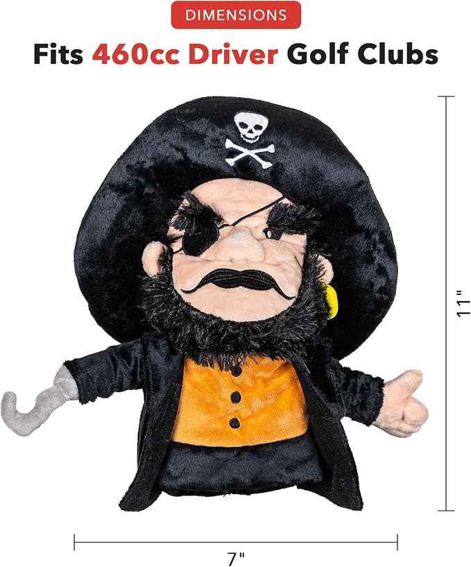 Daphne's Headcovers Pirate Driver Headcover | Premium Driver Headcovers | Funny Golf Club Covers | Stylish Protection for Your Clubs | Men's Golf Gear | Driver Headcover for Men and Women