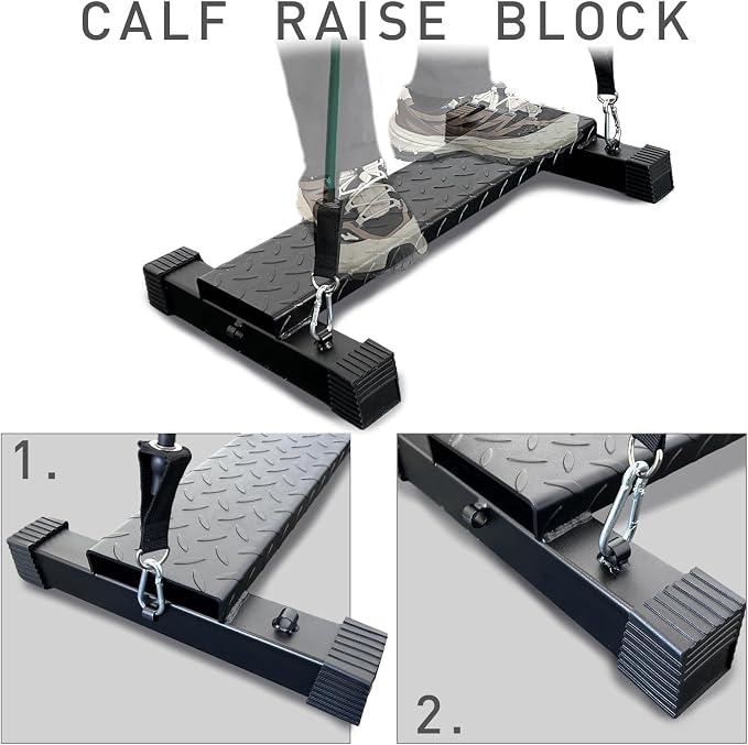 Multifunctional Steel Calf Raise Bar, Wide Standing Calf Raise Block for Calves Stretching, Foot Stretch Platform, Anti-Slip Squat Machine for Home Gym Workout