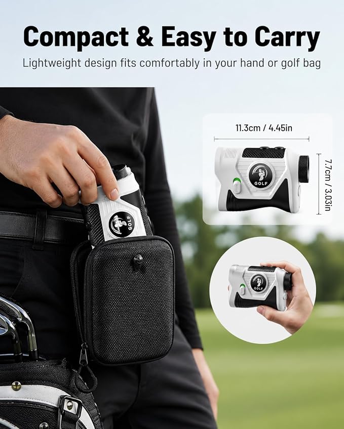 Golf Rangefinder with Slope, 1200 Yards Laser Range Finder for Golf, Flag Lock Vibration, Rechargeable Type-C, 7X Magnification, Tournament Legal, Father's Day Golf Gift for Dad