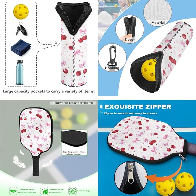 Pickleball Paddles Set 3PCS Pickleball Paddle Case Pickleball Racket Pickleball Bag Ideal for Beginners Gifts