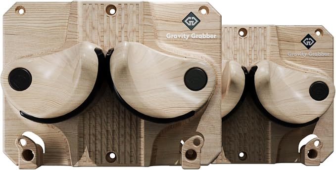 Gravity Grabber, The OG - Ski & Snowboard Wall Mount, Indoor Garage & Home Storage Organizer, Damage-Free Grip, Holds Skis/Boards/Poles/More, Space-Saving Premium Gear Rack, (Wood 2-Pack)