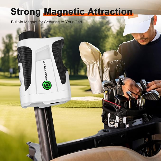 PEAKPULSE 1200 1700 Yds Golf Rangefinder Easy to Clean Slope Magnet Rechargeable 6X Magnification Distance Range Finders Flag Pin Locked Vibration Golfer Gifts Accessories