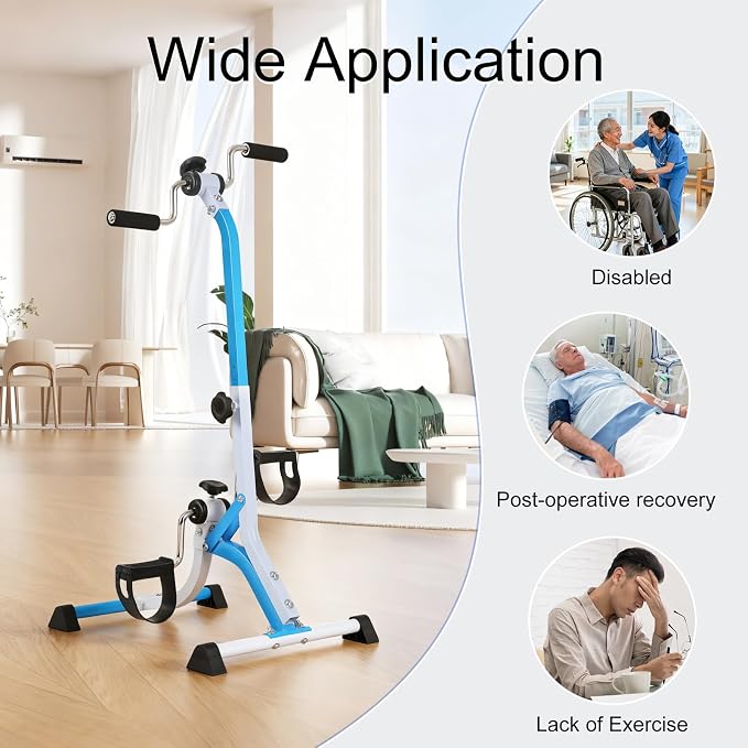 Pedal Exercise Bike for Seniors - Adjustable Resistance Arm Bike, Lightweight Home Exercise Equipment for Seniors' Hands, Arms, Legs & Knees,Arm Bike for Physical Therapy