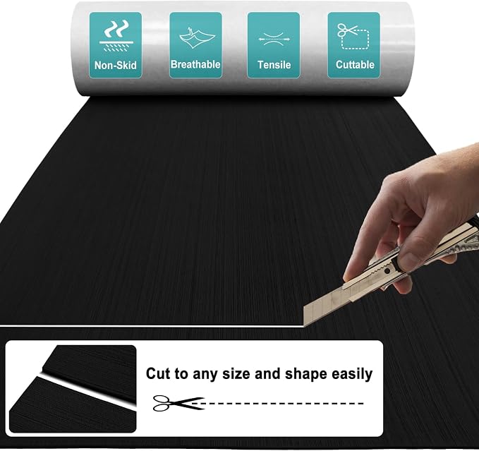 Boat Flooring EVA Foam Boat Decking Sheet Self Adhesive Marine Flooring Brushed Camo Marine Carpet for Boats Yacht Kayak Decking Cushioning Cooler Seating Helm Pad Swimming RV Golf Cart Non Slip Pad