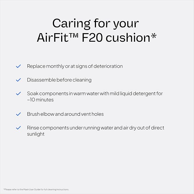 Resmed AirFit F20 Cushion - Full-Face CPAP Mask Cushion Replacement - CPAP Accessories - Medium