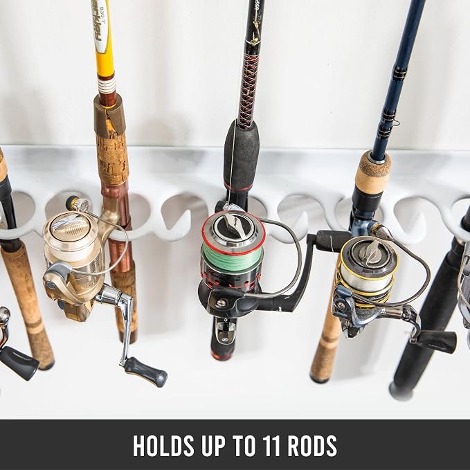 Coldcreek Outfitters Universal Fishing Rod Rack, Fishing Gear, Fishing Accessories, Rod Holder, Pole Storage, Wall Mount, Cieling Mount, 24" L x 3" W x 3" H