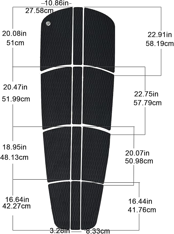 AQUBONA SUP Deck Traction Pad 12 Piece Tail Pads for Stand Up Paddleboard Longboard Surfboard Premium Performance EVA