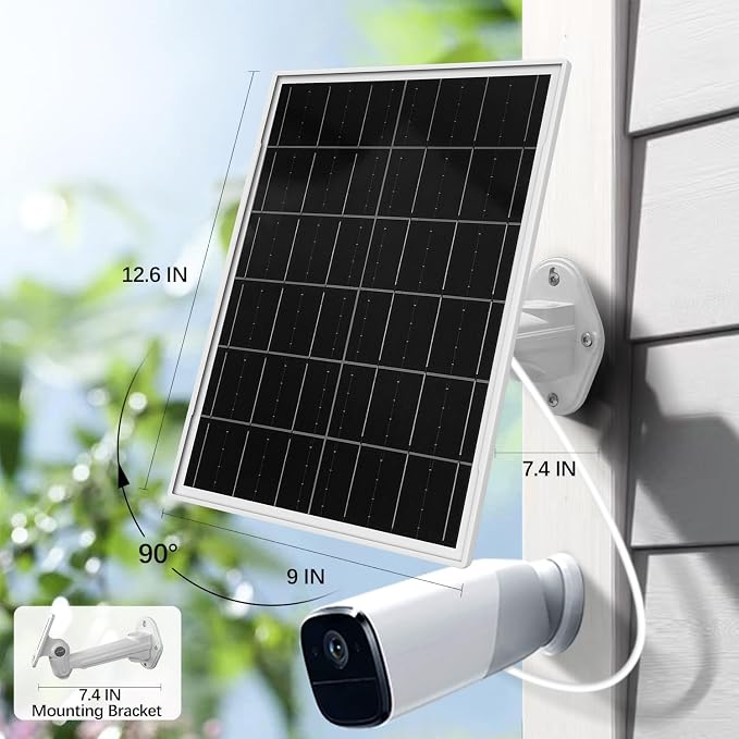 Solar Panel for Trail & Game Camera Security, Built-in Rechargeable 20000mAh Battery, USB-C & Micro USB, DC (3.5 * 1.35) with Multi-Interfaces, 5V Output, IP66 Waterproof