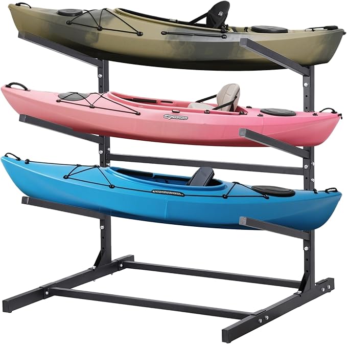 Kayak Storage Rack, Adjustable Kayak SUP Stand, Weatherproof and Heavy Duty Surfboard Storage Rack, Hold up Kayaks, SUPs, Paddleboards, Canoes