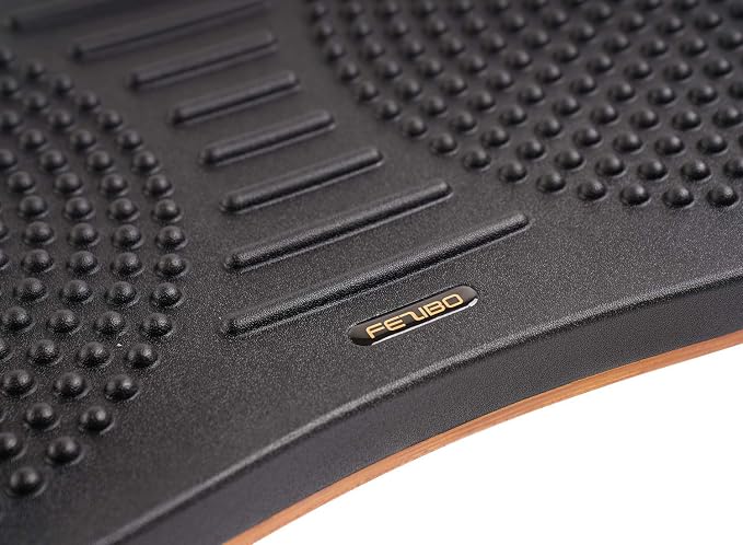FEZIBO Standing Desk Mat Balance Board, Anti Fatigue Mat Standing Desk Office, Wobble Board with Ergonomic Design, Obsidian Black