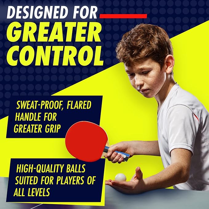 NIBIRU SPORT Professional Ping Pong Paddle Sets - 2 Player or 4 Player Table Tennis Paddles, Retractable Net, Pingpong Balls and Carry Bag Storage Case - Table Tennis Equipment & Ping Pong Accessories