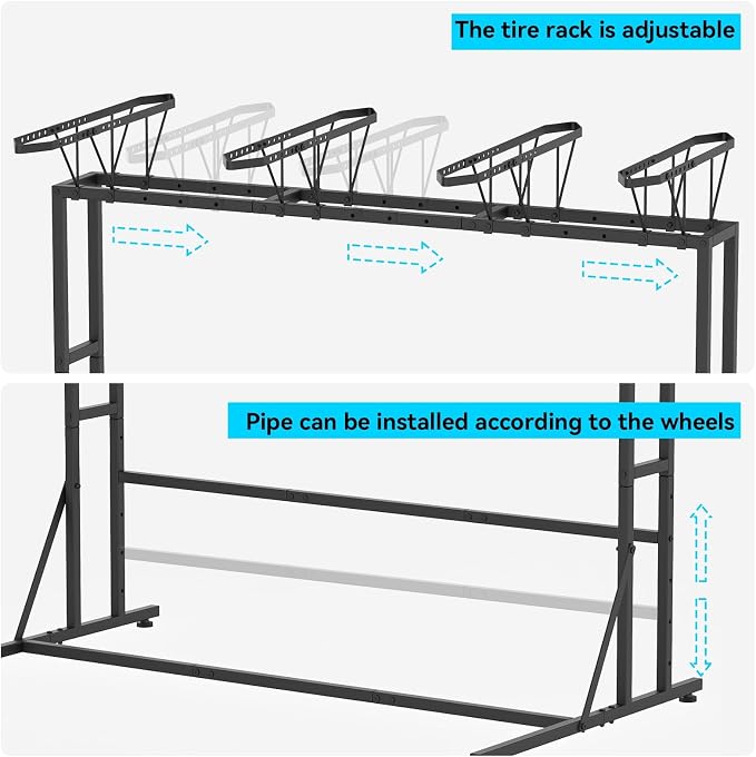 YBING Freestanding Bike Rrack Garage - 4 Bikes Vertical Bike Storage Stand, Floor Stand Bike Racks for Home and Garage Organizer, Indoor, Outdoor