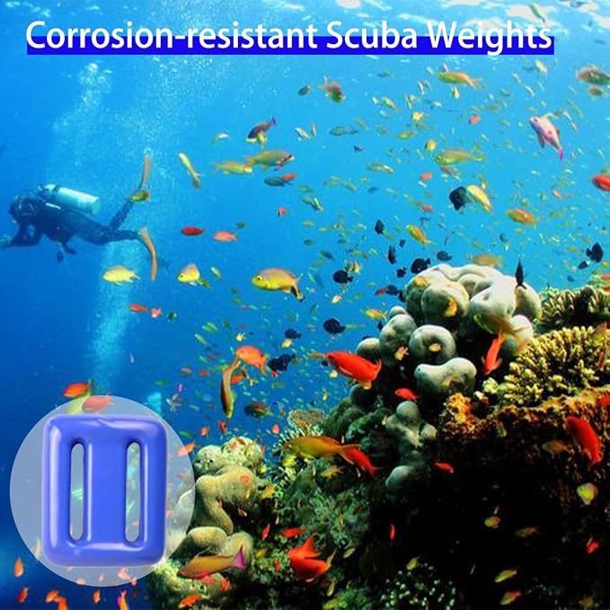 Vinyl Coated Diving Weights-4pcs 1.1-4.4 lbs Dive Weights with 4 Pocket Scuba Weight Belt with Quick Release Buckle,Used for Freediving, Spearfishing & Scuba Diving-Fit for Waist 32" to 52"
