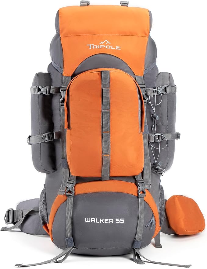 Tripole Walker 65 Litres Rucksack | Internal Frame With Metal Rod | Rain Cover | Bottom Opening | Laptop Section