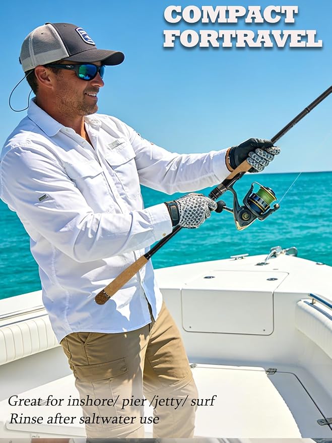 Jenseits Carbon Fiber Fishing Rod Series (6-12 Ft), Spinning & Casting Rods with Stainless Steel Ceramic Guides, Fast Action Fishing Pole for Bass, Trout, Walleye & Surf Fishing
