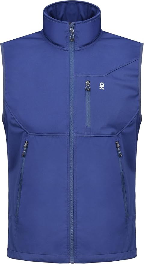 Little Donkey Andy Men's Lightweight Softshell Vest Windproof Sleeveless Jacket for Travel Hiking Running Golf