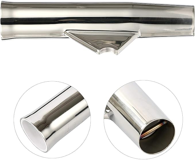 Amarine Made 2-Pack Stainless Fishing Rod Holder Angeled and Flared with Liner - 1/3" Coped Blade, 1-3/4" Inner Diameter White Liner