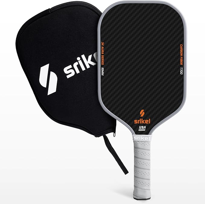 Pickleball Paddles, Raw T700 Carbon Fiber Pickleball Paddle, 16mm Power Polymer Core, Professional Rackets for Great Spin, Control & Precision Shots, USAPA Approved